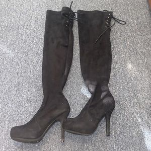 Black Thigh High Heels